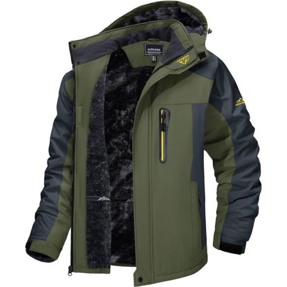 Men's Winter Ski Jacket Waterproof Snow Coats Snowboard Fleece Lining Jacket